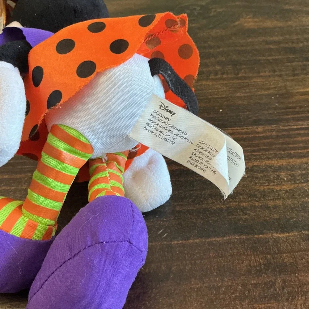 Disney Minnie Mouse Halloween Plush Orange Purple Polka Dot 9